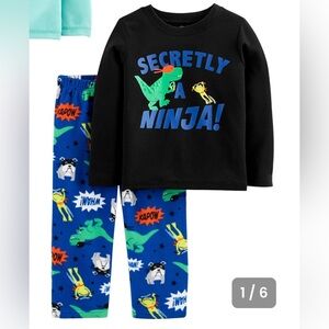 Dino Adventure Kids Pajama Set - Black and Blue